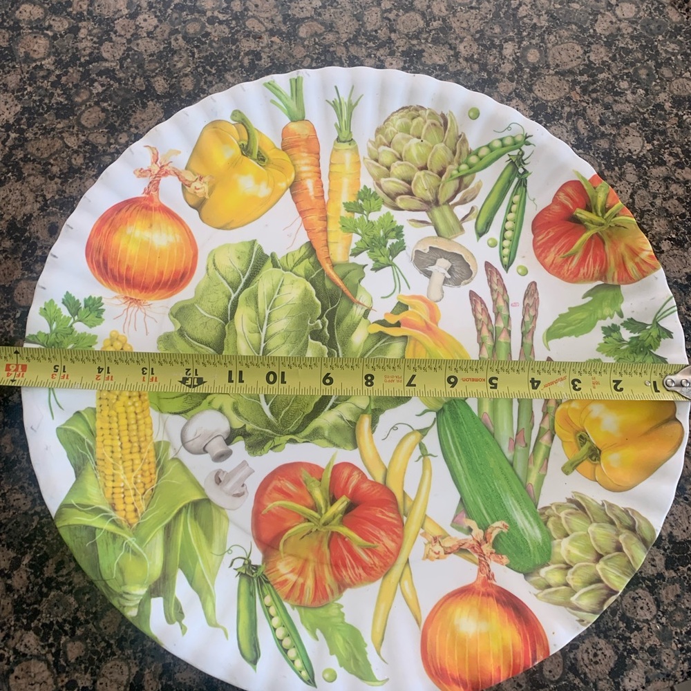 Colorful Vegetable Print Dinner Plate